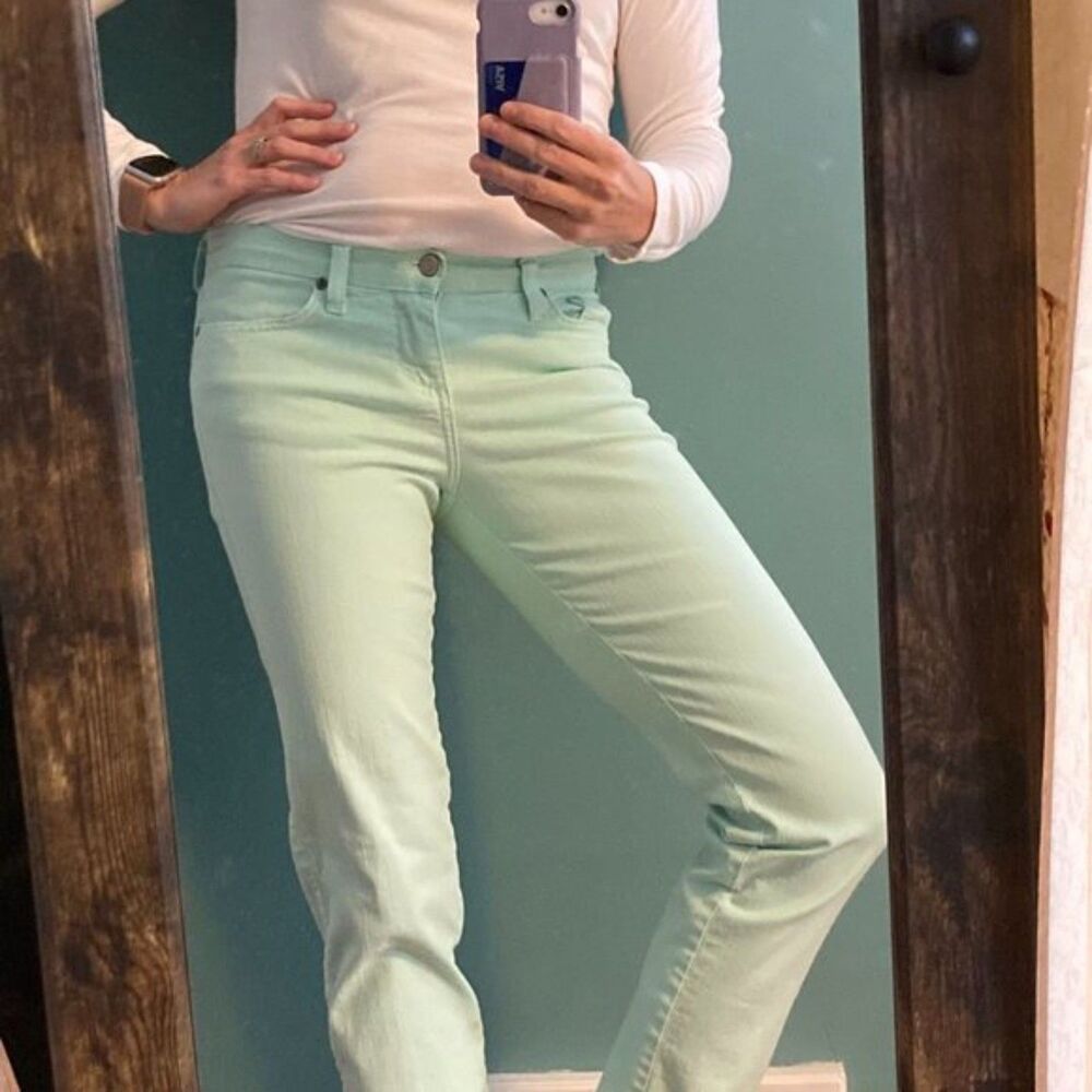 Judy Blue brand skinny regular jeans mint color ragged hem Sz 11